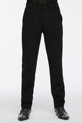 Pantalon à ceinture gothique pour homme avec boucle noire et motif floral
